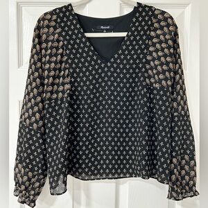 Madewell Paisley Blouse in Black